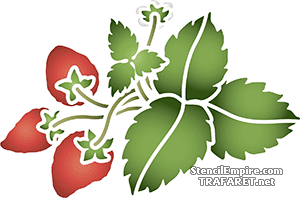 Krzak truskawki - szablon do dekoracji