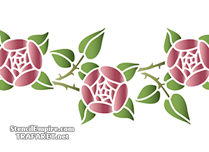 Bordiur z okrągłej róży 4 - szablon do dekoracji