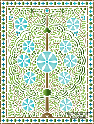 Orientalna skrzynia - szablon do dekoracji
