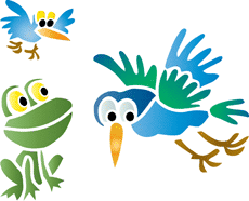 Żaba i wrony - szablon do dekoracji