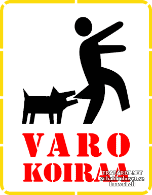 Uważaj na psa 02 - szablon do dekoracji