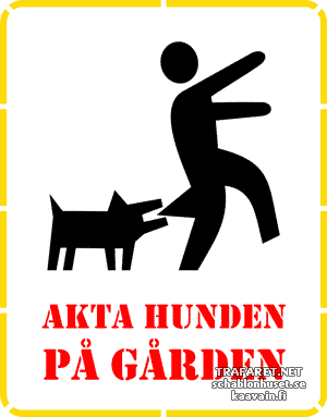 Uważaj na psa 03 - szablon do dekoracji