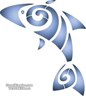 Stylowy rekin 3 - szablon do dekoracji