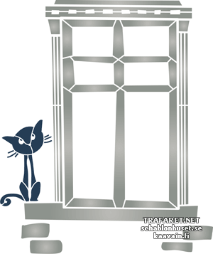 Kot na oknie 09 - szablon do dekoracji