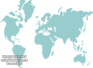 Mapa świata 03 - szablon do dekoracji