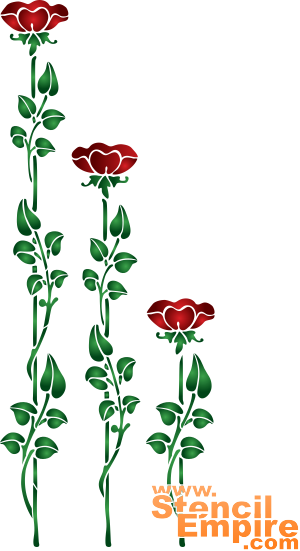 Trzy róże - szablon do dekoracji