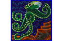 Duża ośmiornica (mozaika) - szablony z kwadratowymi wzorami