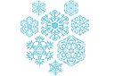 Osiem płatków śniegu - szablony ze śniegiem i mrozem