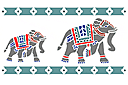 Słonie indyjskie - szablony ze zwierzętami