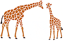 Dwie żyrafy - szablony ze zwierzętami