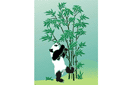 Panda i bambus 2 - szablony z liśćmi i gałęziami