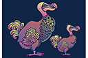 Dwa dodo - szablony ze zwierzętami