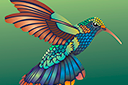 Koliber z ogonem - szablony ze zwierzętami
