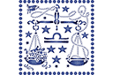 Libra secesyjna - szablony z horoskopami i znakami zodiaku