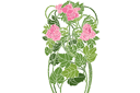 Krzak róży - szablony z ogrodem i dzikimi różami