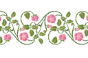 Bordiur z dzikiej róży - szablony z ogrodem i dzikimi różami