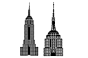 Empire State Building - szablony z punktami orientacyjnymi i budynkami