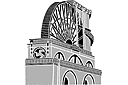 Koło Laxey - szablony z punktami orientacyjnymi i budynkami