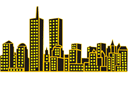 Panorama Manhattanu 1 - szablony z punktami orientacyjnymi i budynkami