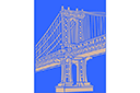 Most na Manhattanie - szablony z punktami orientacyjnymi i budynkami