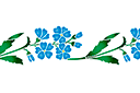 Bordiur z niezapominajki - szablony z kwiatami ogrodowymi i polnymi