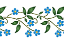 Bordiur z jaskierkami - szablony z kwiatami ogrodowymi i polnymi