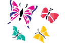 Cztery motyle - szablony z owadami i insektami