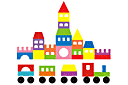 Zamek (konstruktor) - szablony z zabawkami dla dzieci