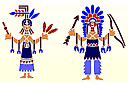 Dwie Indianki - szablony z amerykańskimi indianami