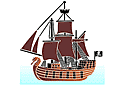 Statek piracki - szablony z piratami