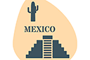 Symbole Meksyku - szablony z punktami orientacyjnymi i budynkami