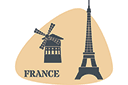 Francja - szablony z punktami orientacyjnymi i budynkami