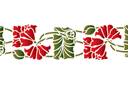 Makowy bordiur 3 - szablony z kwiatami ogrodowymi i polnymi