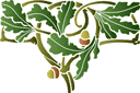 Motyw dębu - szablony z liśćmi i gałęziami