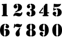 Cyfry STENSIL - szablony z tekstami i zestawami liter