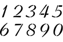 Cyfry ELEGANT - szablony z tekstami i zestawami liter