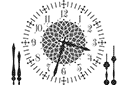 Tarcza zegara 9 - szablony z różnymi przedmiotami i obiektami