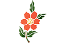 Motyw dzikiej róży 007 - szablony z kwiatami ogrodowymi i polnymi