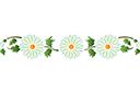 Motyw z bujnymi stokrotkami - szablony z kwiatami ogrodowymi i polnymi