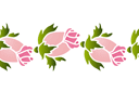 Różyczka bordiur - szablony z ogrodem i dzikimi różami