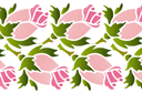 Podwójny bordiur z róż - szablony z ogrodem i dzikimi różami