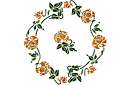 Rozeta makowa - szablony z kwiatami ogrodowymi i polnymi