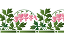 Fuksjowy bordiur 13 - szablony z kwiatami ogrodowymi i polnymi
