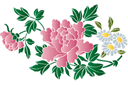Chryzantema i rumianek B - szablony z kwiatami ogrodowymi i polnymi