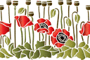 Makowy bordiur 35 - szablony z kwiatami ogrodowymi i polnymi