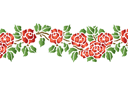 Różowy bordiur 41 - szablony z ogrodem i dzikimi różami