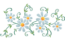 Rumiankowy motyw 43 - szablony z kwiatami ogrodowymi i polnymi