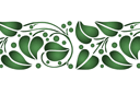 Bordiur liściasty - szablony na bordiury z abstrakcyjnymi wzorami