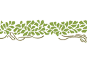 Zielony bordiur - szablony z liśćmi i gałęziami