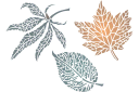 Trzy liście - szablony z liśćmi i gałęziami